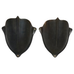 Brass Wall Sconces, Shield Shaped