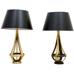 Pair of Brass Table Lamps Attributed to Arturo Pani 9