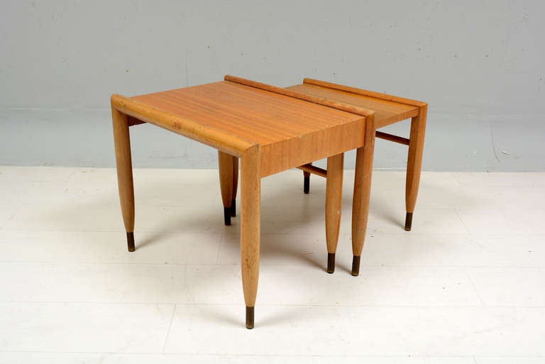 Mid-Century Modern John Keal Nestiing Tables for Brown Saltman