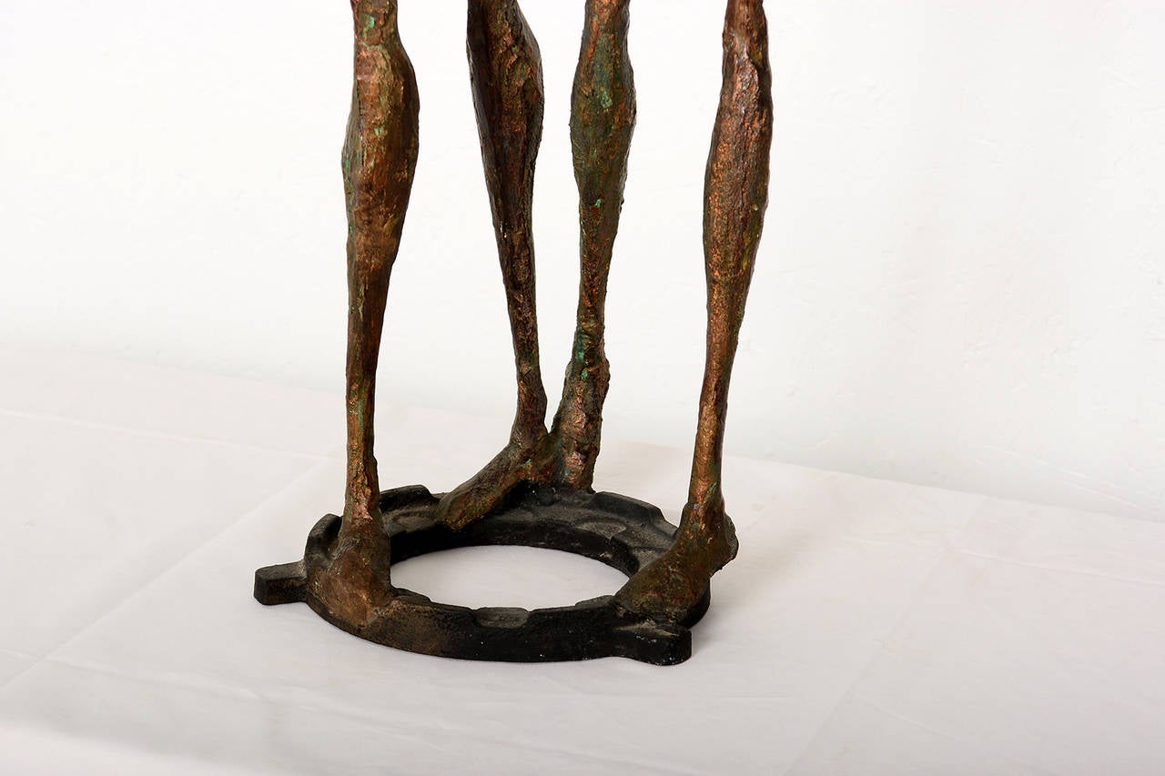 Faux Bois Abstract Sculpture after Giacometti Man & Women
