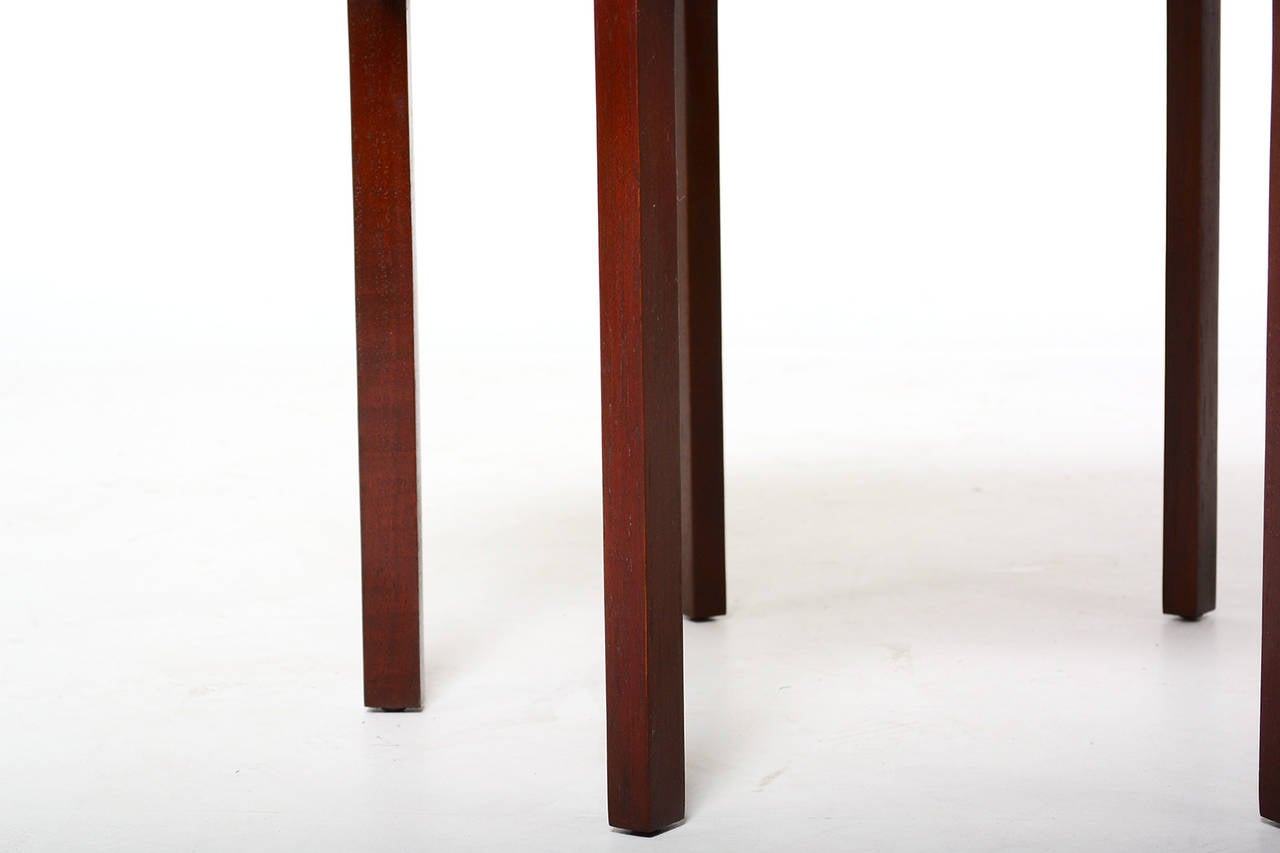 For your consideration a very rare and hard to find side table designed for LANE, Delineator. Beautiful exotic Brazilian rosewood top. 
Stamped with makers label underneath.