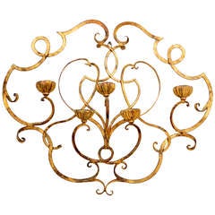 Italian Candelabra Forged Iron Wall Sconce