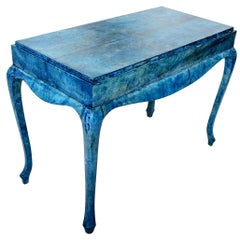 Blue Goatskin Console Table