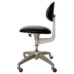 Aluminum & Leather Industrial Office Chair