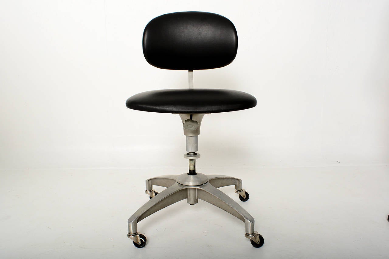 industrial leather desk chair