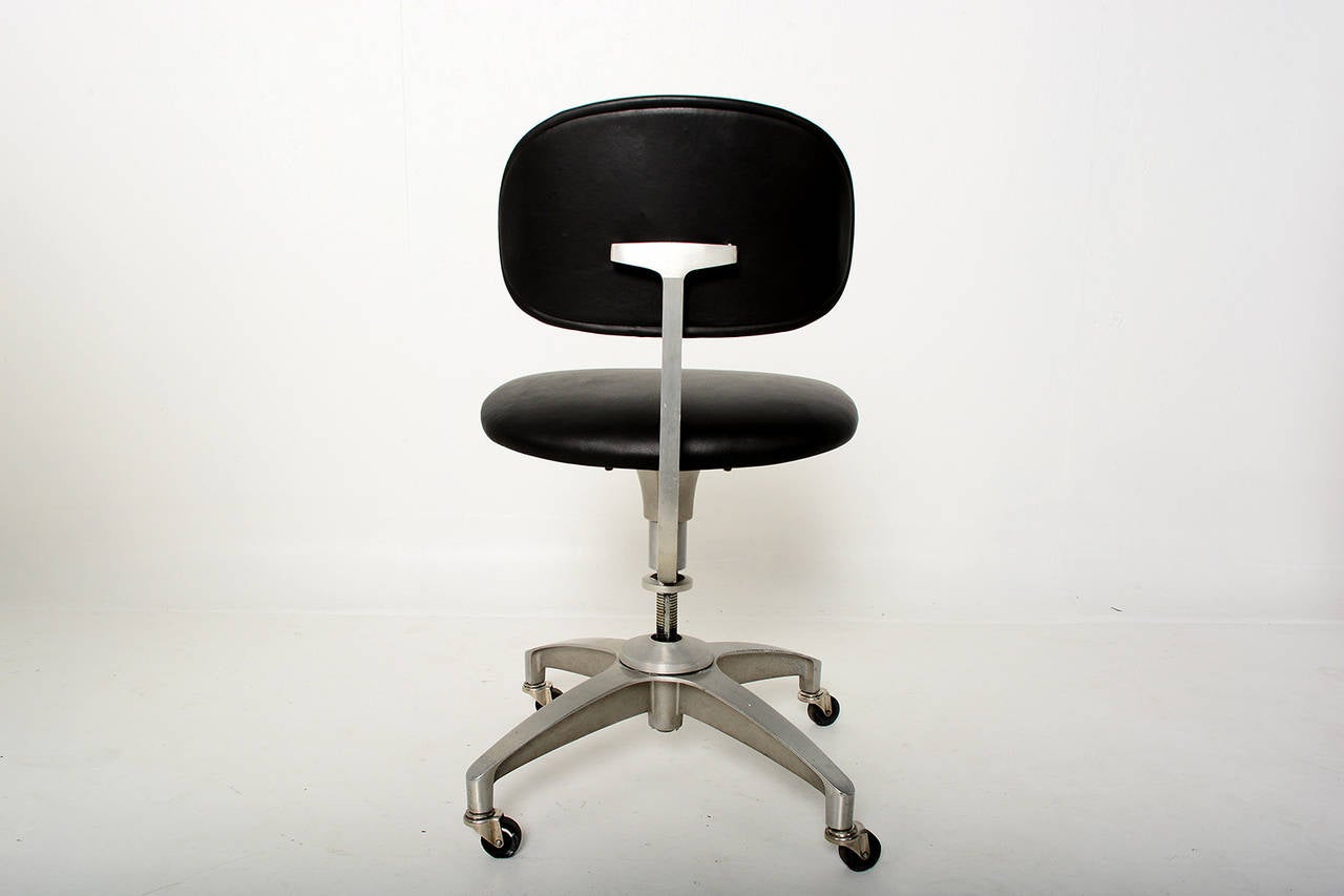 American Aluminum & Leather Industrial Office Chair