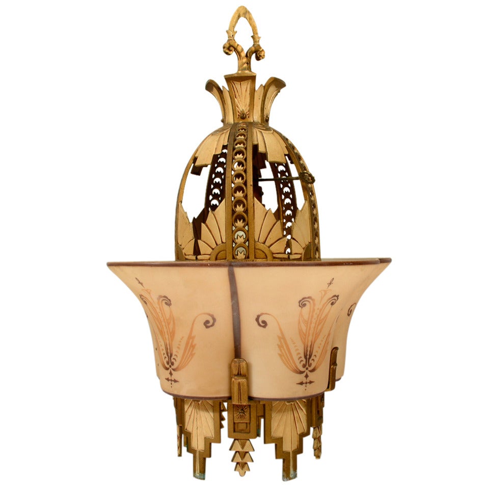 Beardslee Co Williamson Chicago Art Deco Chandelier