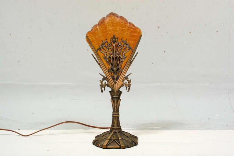 Beautiful pair of bronze table lamps by 
