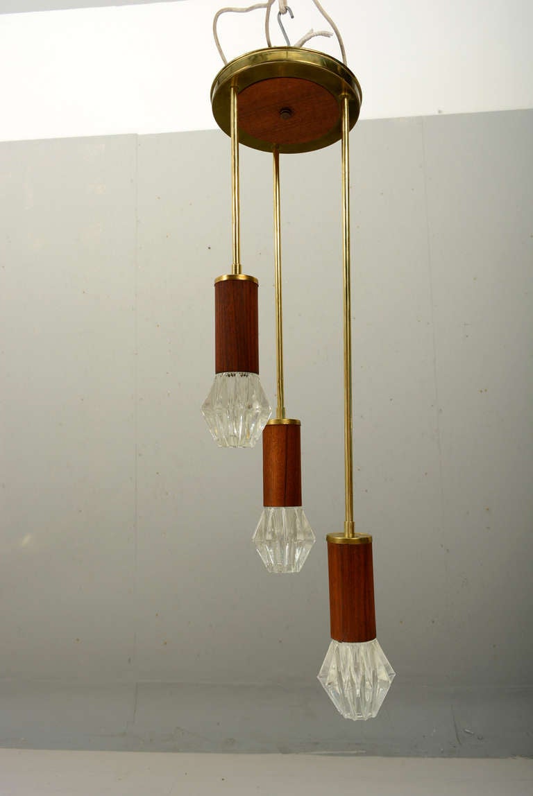 Pair Hanging Mid Century Light Fixtures at 1stDibs