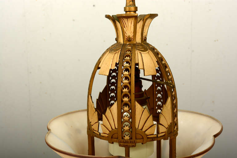 American Beardslee Co Williamson Chicago Art Deco Chandelier