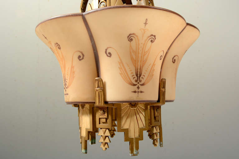 Beardslee Co Williamson Chicago Art Deco Chandelier 2