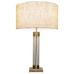 Lucite and Brass Table Lamp 3