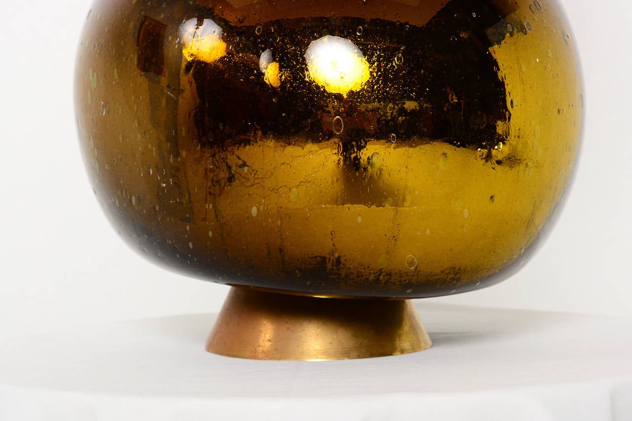 Gold and Yellow Mercury Glass Table Lamp In Excellent Condition In Chula Vista, CA