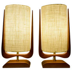 Pair Mid Century Sculptural Table Lamps