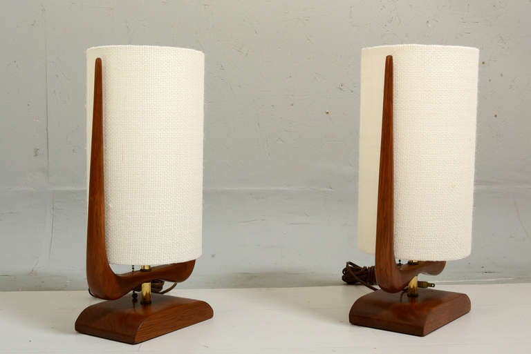 Mid-Century Modern Pair Mid Century Sculptural Table Lamps