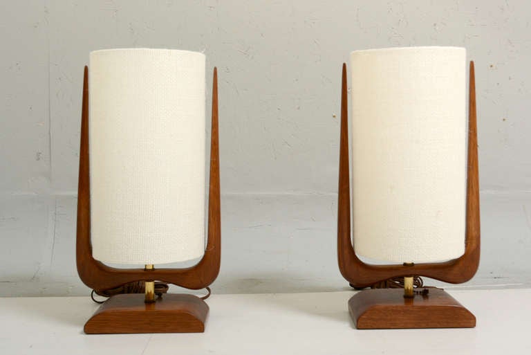 Mid-20th Century Pair Mid Century Sculptural Table Lamps