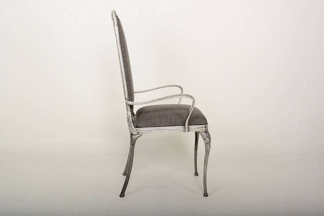 Mid-20th Century Set of Four Aluminum Hollywood Regency Chairs