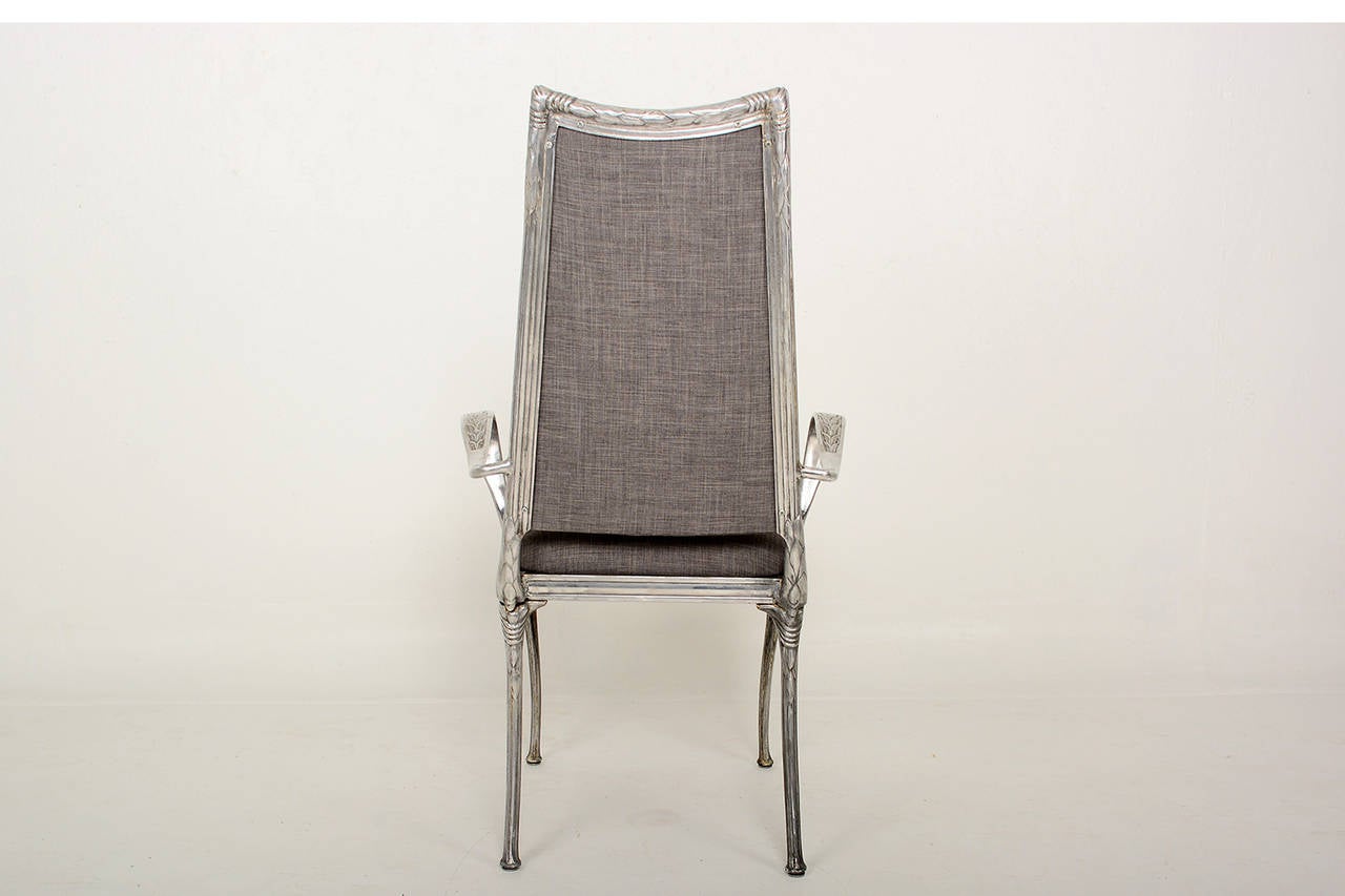 American Set of Four Aluminum Hollywood Regency Chairs
