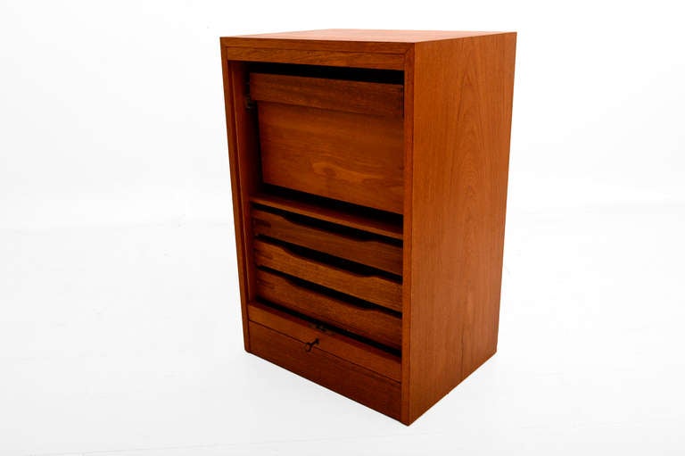 Scandinavian Modern Danish Modern Teak Filing Cabinet