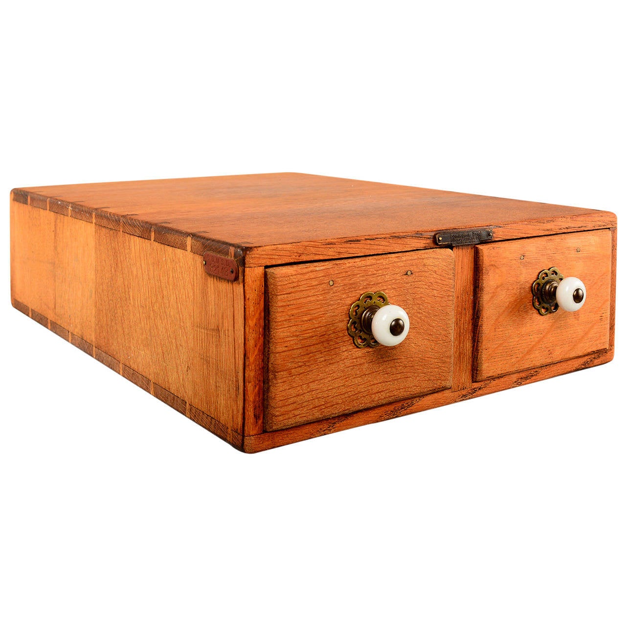 Vintage Oak File Box For Sale at 1stdibs