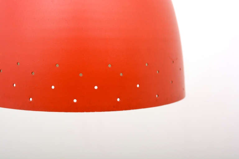 Italian Mid Century Modern Stilnovo Red Sconce, Fixture