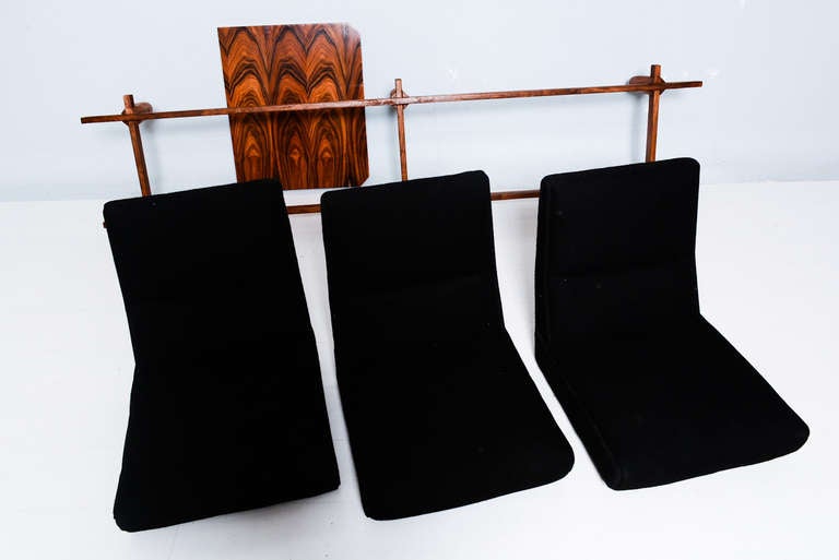 Three-Seat Sofa and Table Bench Mid Century Modern Period