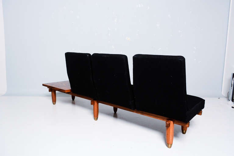 Three-Seat Sofa and Table Bench Mid Century Modern Period 2