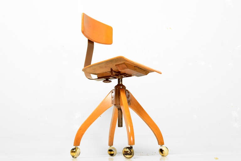 Mid Century Modern Industrial Office Chair For Sale at 1stdibs