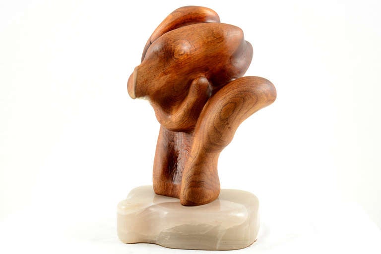 Mid-20th Century Abstract Wood Sculpture