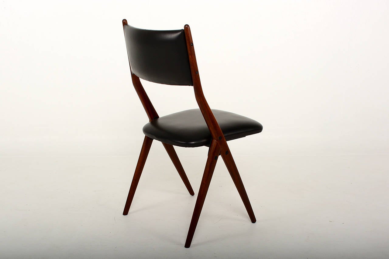 Mid-20th Century Pair of Four Midcentury Italian  Dining chair chairs