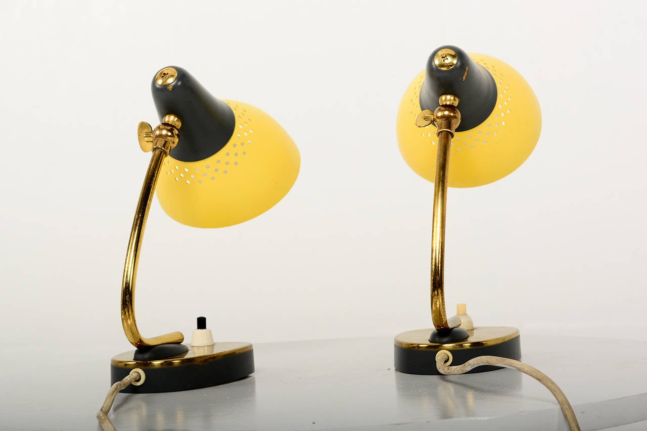 Mid-Century Modern Petite Pair of Italian Table Lamps