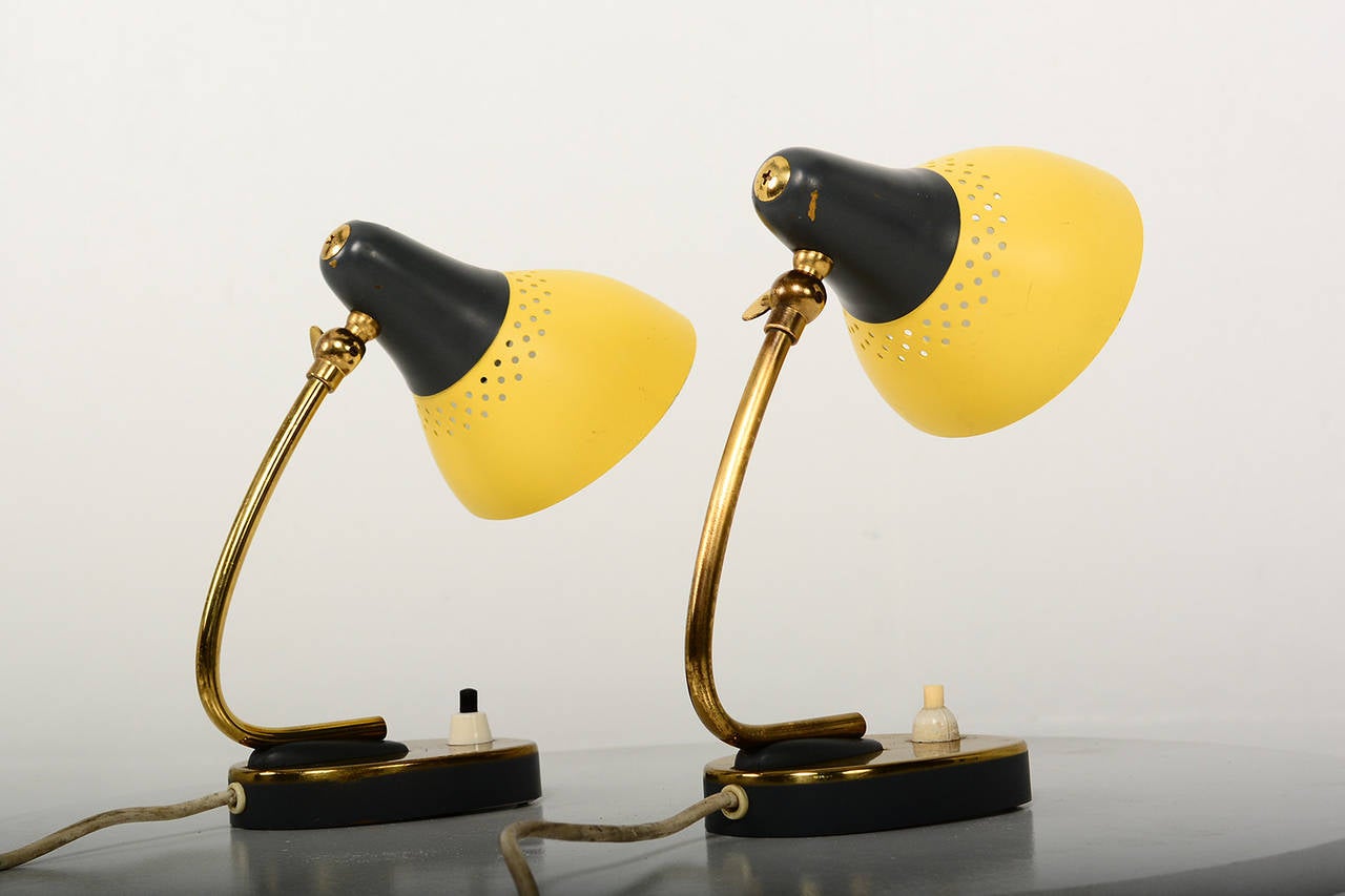 Petite Pair of Italian Table Lamps In Good Condition In Chula Vista, CA