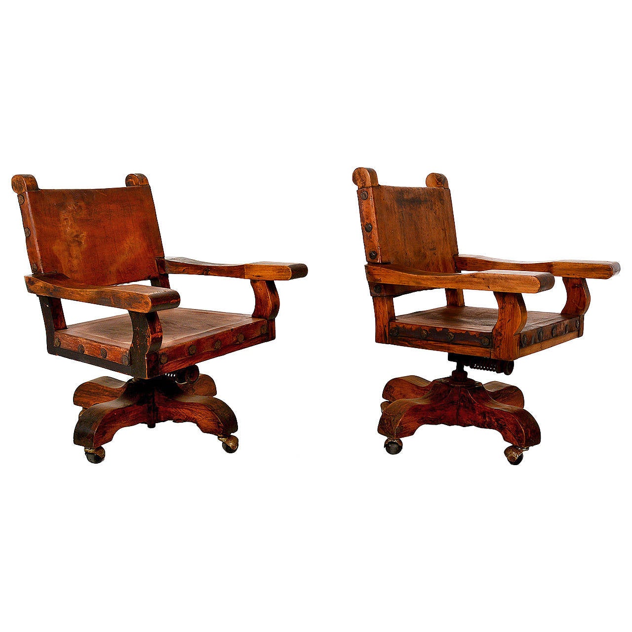 Pair of Mexican Office Chairs For Sale at 1stdibs