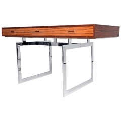 Mid Century Danish Modern Brazilian Rosewood Desk in the Style of Bodil Kjaer