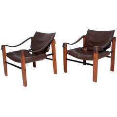 Vintage Pair of Arkana Safari Chairs by Maurice Burke