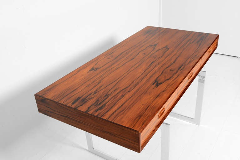 Mid Century Danish Modern Brazilian Rosewood Desk in the Style of Bodil Kjaer 5