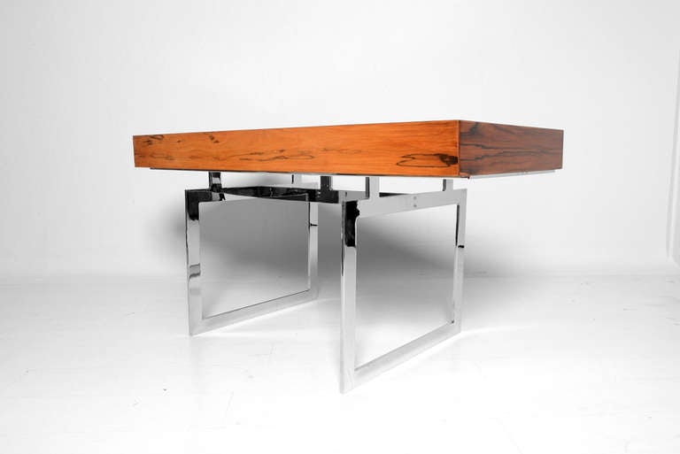 Mid Century Danish Modern Brazilian Rosewood Desk in the Style of Bodil Kjaer 1