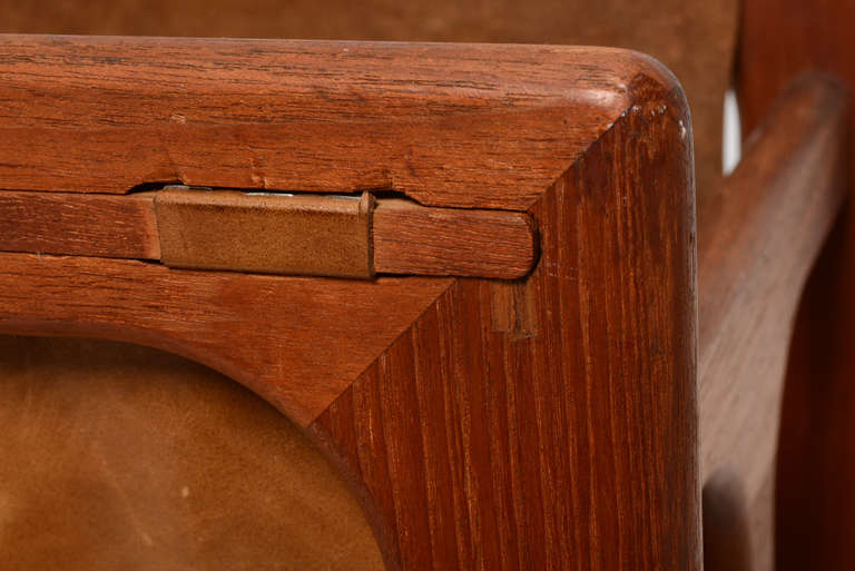 Danish Modern Teak and Leather Magazine Holder 1