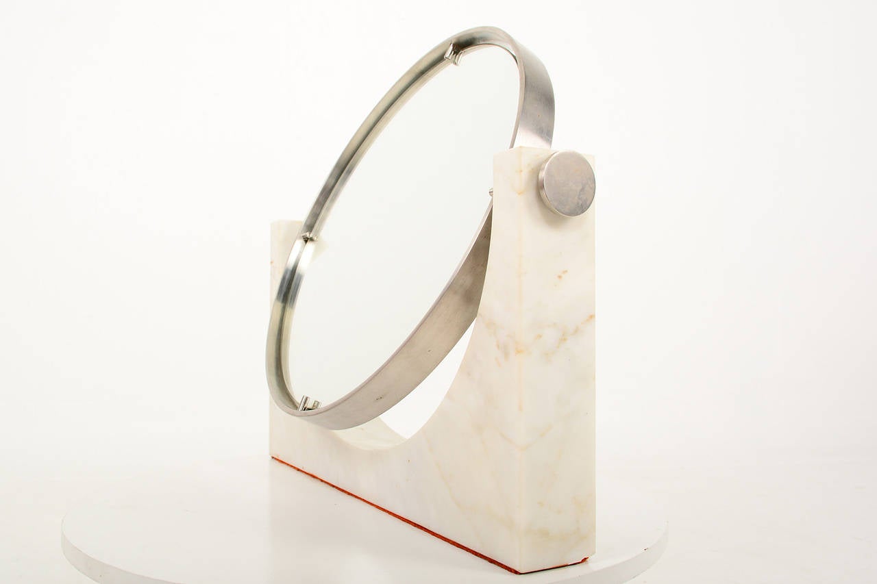 Mid Century Modern Italian Marble Vanity Mirror For Sale at 1stdibs