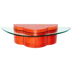 Parchment and Glass Floating Wall Console