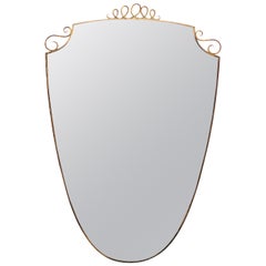 Italian Mirror with Oval Brass Frame