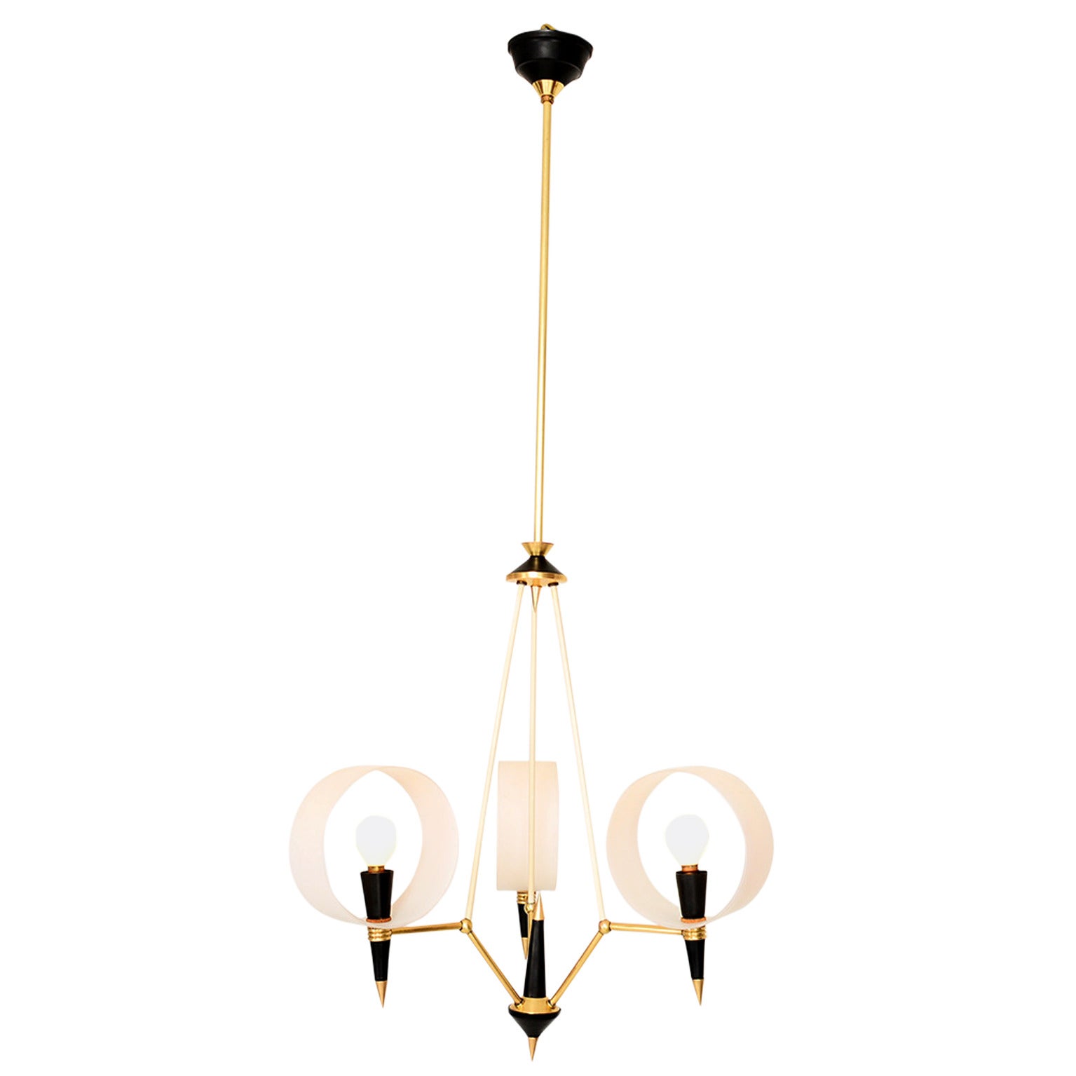 Mid Century Modern  Italian Chandelier with Three Arms