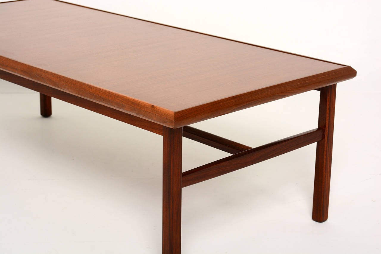 Lacquered Mid-Century Modern Walnut Coffee Table