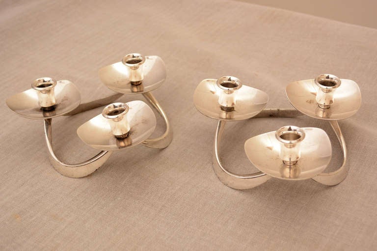 Lunt M-61 Silver Plate Candle Holders