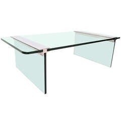 Pace Coffee Table, Glass and Aluminum