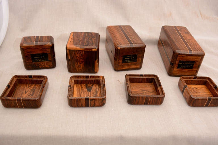 Rosewood Don Shoemaker Set of Cocobolo Canister Boxes