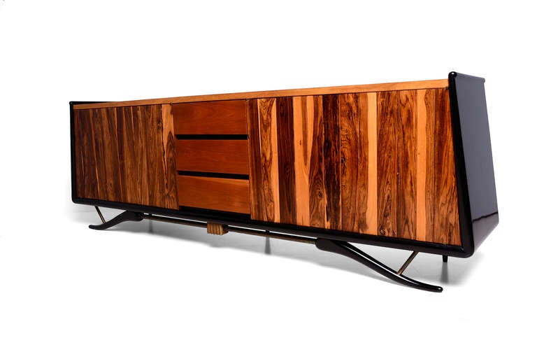Mexican Modern Cocobolo Credenza by Frank B. Kyle  In Excellent Condition In National City, CA