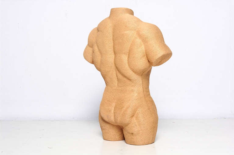 Strong Muscular Man, Paper Rope Body Sculpture In Excellent Condition In Chula Vista, CA