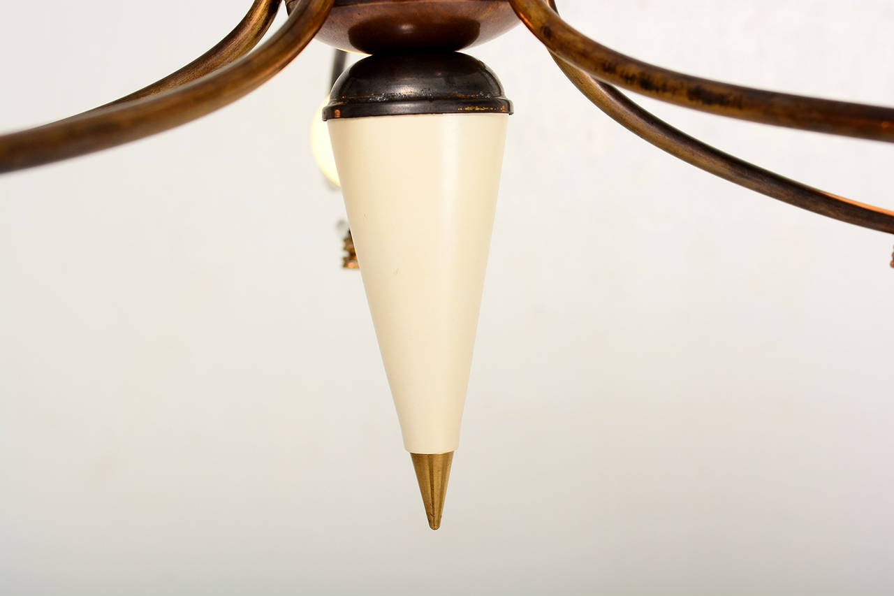 Painted Mid Century Modern Italian Sputnik Chandelier