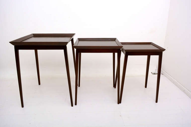 For your consideration a set of nesting tables by Widdicomb.

Measures: Large table: 26 1/4
